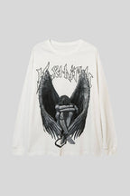 Angel Wings Typography Graphic Oversized Sweatshirt
