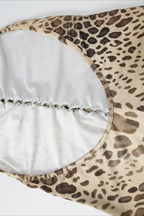 Halter Leopard Print Fitted Backless Asym Midi Dress