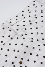 Polka Dot Low Rise Denim Mini Shorts