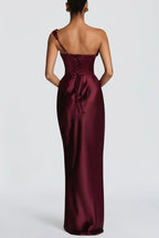 One Shoulder Satin Column Formal Dress