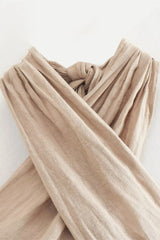 Minimalist Halter Linen Crop Top