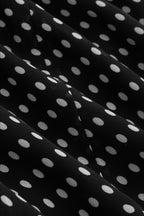 Black Polka Dot Draped Tie Halter Top