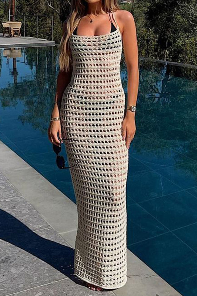 Hollow Out Knit Loose Dress Swim Cover Up Main image