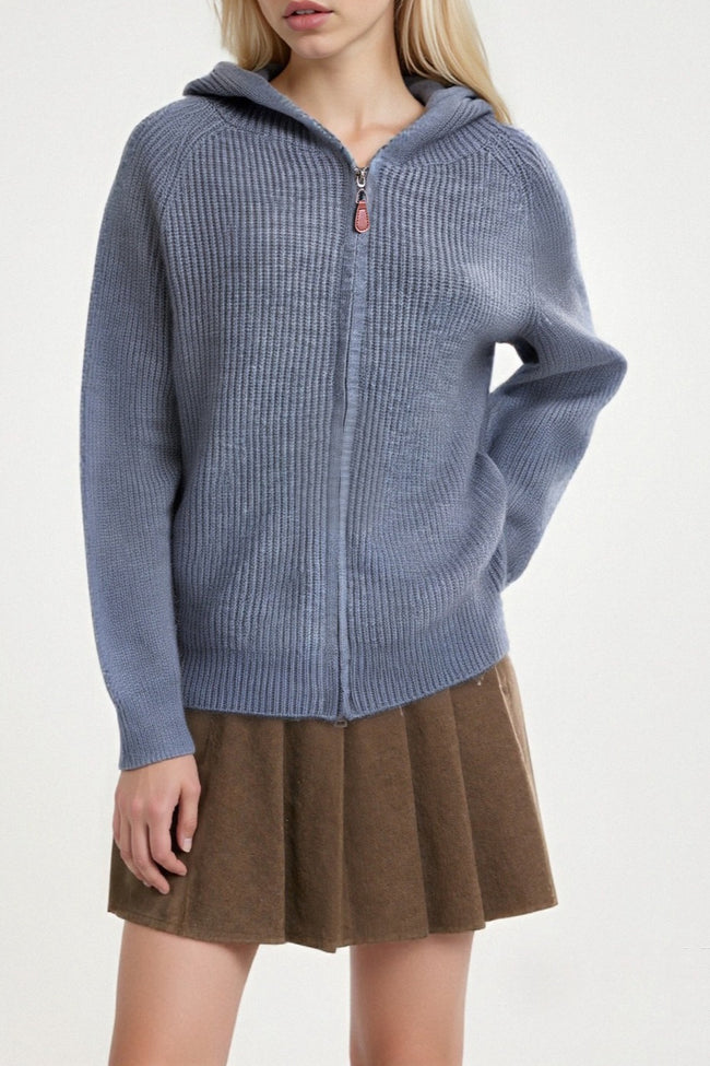 Oversized Hooded Zipper Sweater Main image