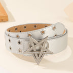 Punk Star Rhinestone Studded Hollow Belt