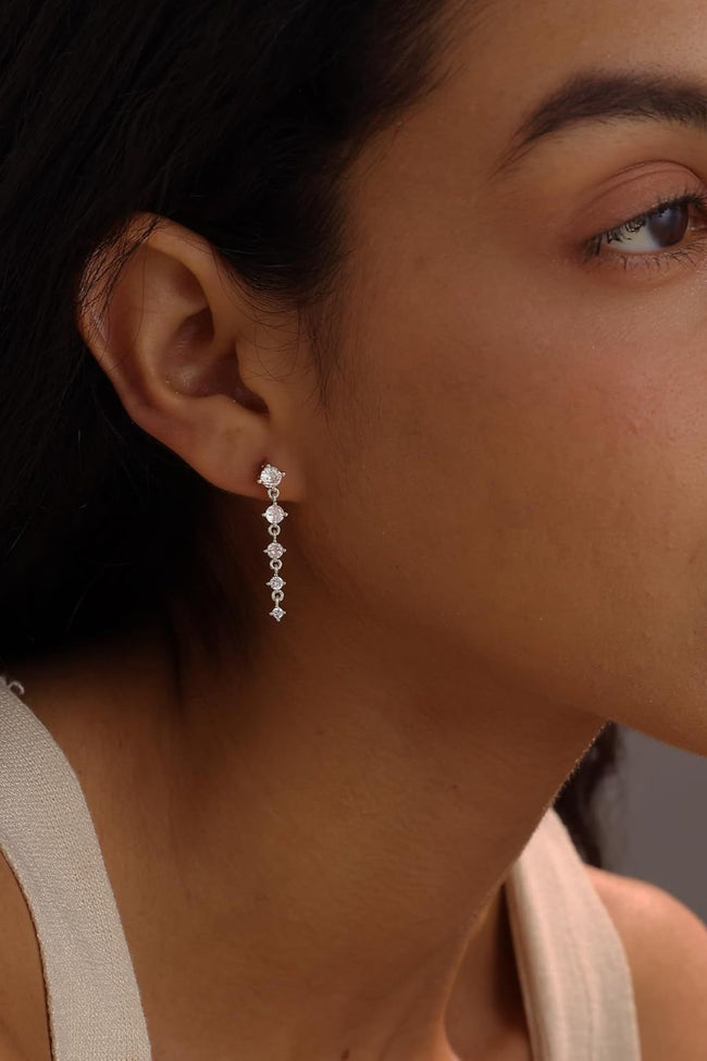 Sterling Silver Zirconia Pearl Stud Earrings Main image