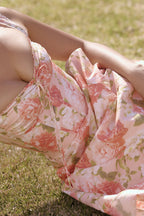 Elegant Strap Slim Midi Floral Dress