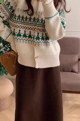 Retro Jacquard Christmas Cardigan