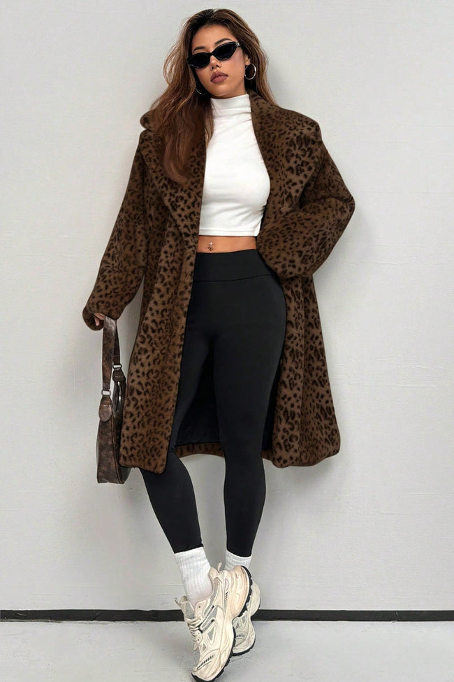 Plush Faux Fur Mid-Length Overcoat Main image