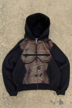 Artistic Portrait Sexy Full Zip Hoodie