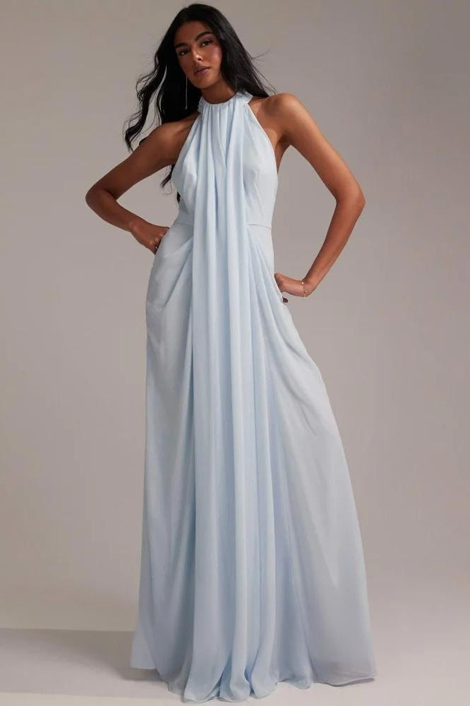 Elegant Halter Light Blue Maxi Party Dress Secondary image