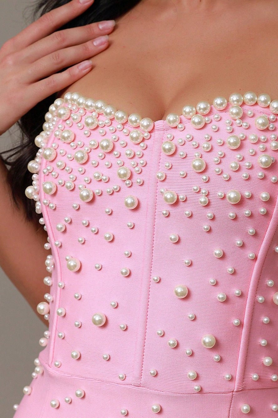 Strapless Pearl Bandage Party Dress Secondary image
