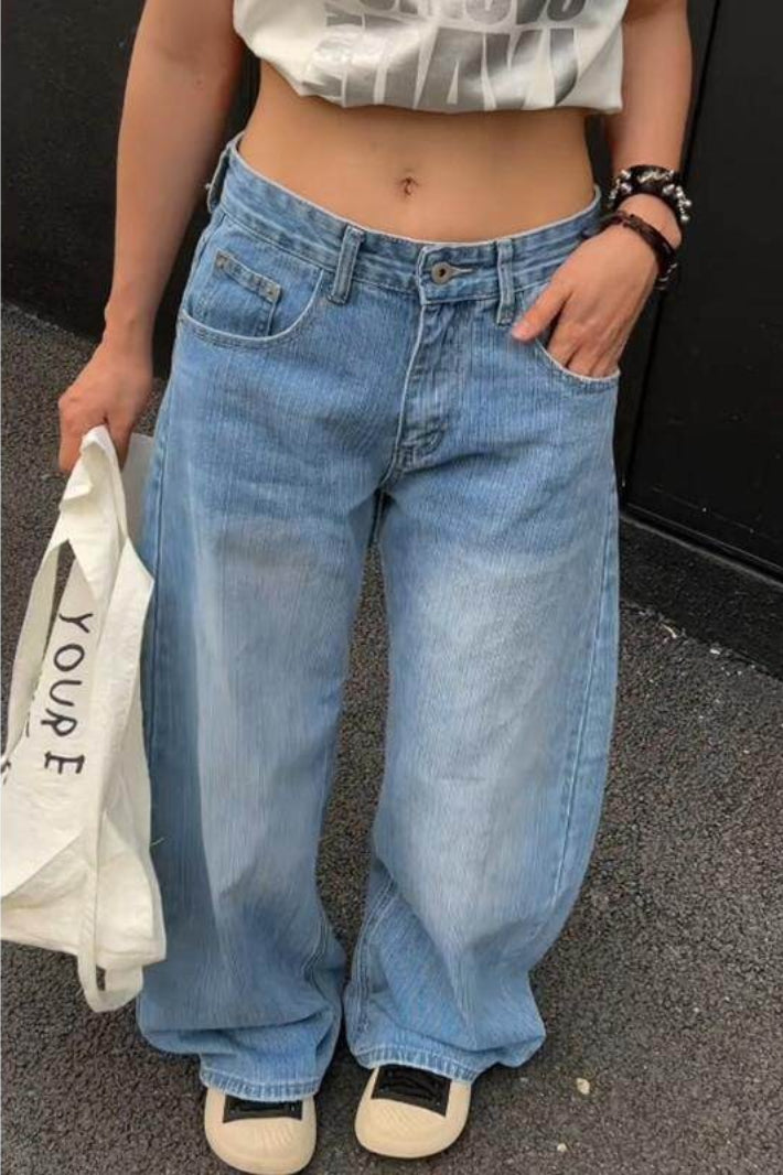 Cross Stud Curved Wide Leg Jeans Secondary image
