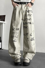 High Waist Elastic Loose Straight Leg Plus Size Jeans