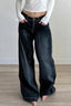 Deep Blue Straight Wide Leg Jeans