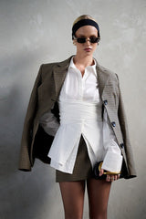 Waist Defining Tie Slim Fit Blouse