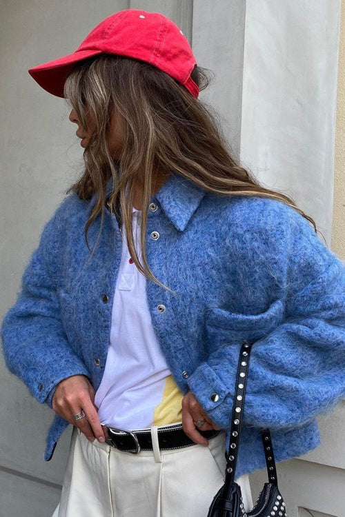 Long Sleeve Blue Wool Jacket Secondary image