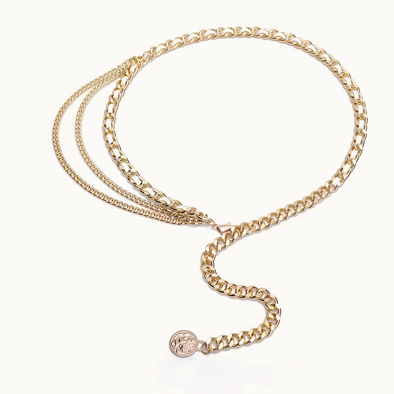 Chic Braided Slim Metal Waist Chain
