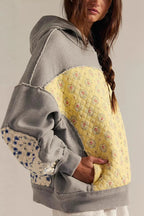 Boho Quilted Floral Patchwork Oversized Hoodie