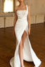 Bustier High Slit Train Formal Dress S / White