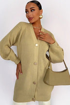 Solid Color Relaxed Knit Cardigan