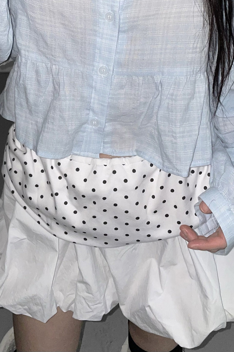 Polka Dot Patchwork Mini Skirt Secondary image