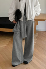 Casual Tie Patchwork Relaxed Straight Pants