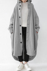 Oversized Hooded Long Overcoat