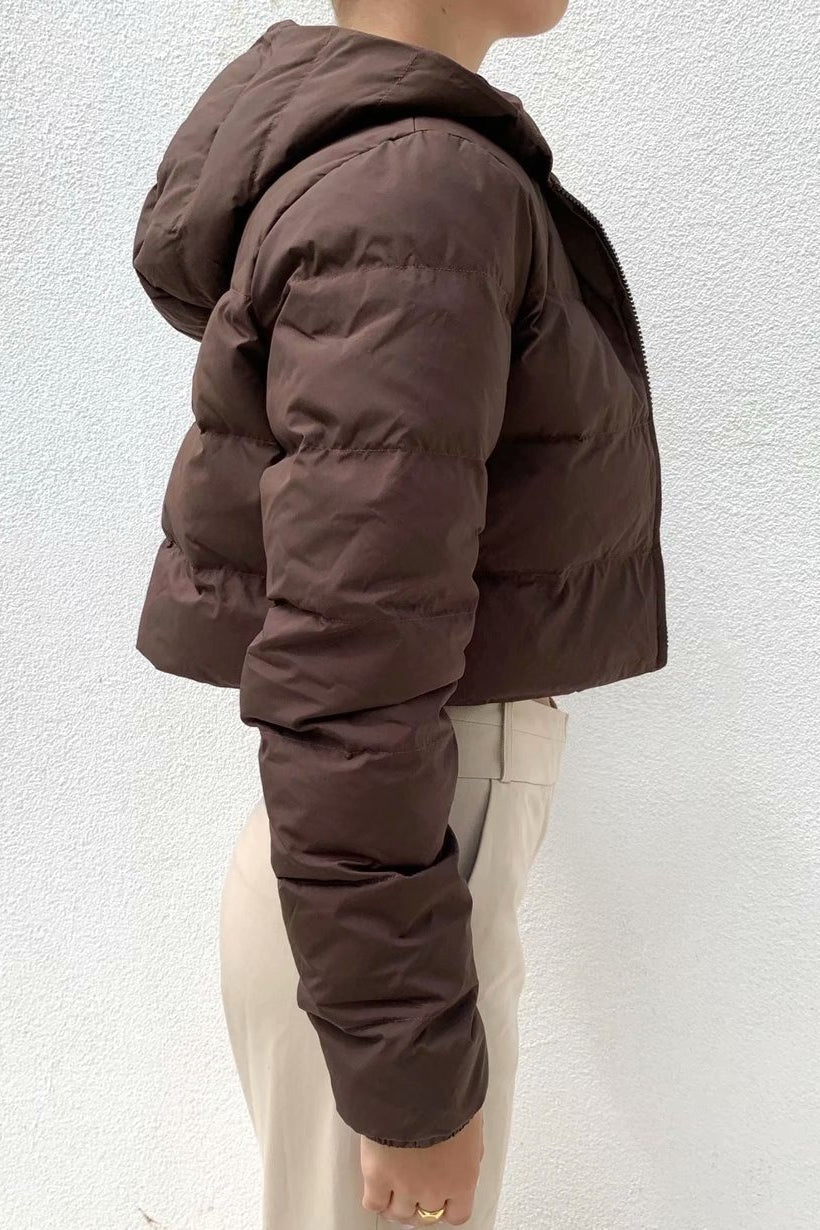 Short Hooded Quilted Puffer Jacket