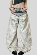 Digital Graphic Low Rise Straight Leg Jeans