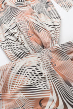 Zebra Print Cowl Neck Backless Bodycon Mini Dress