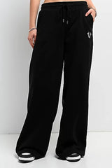 Rhinestone Print High Waist Wide Leg Pants