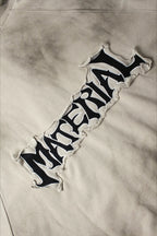 Distressed Washed Appliqué Letter Hoodie