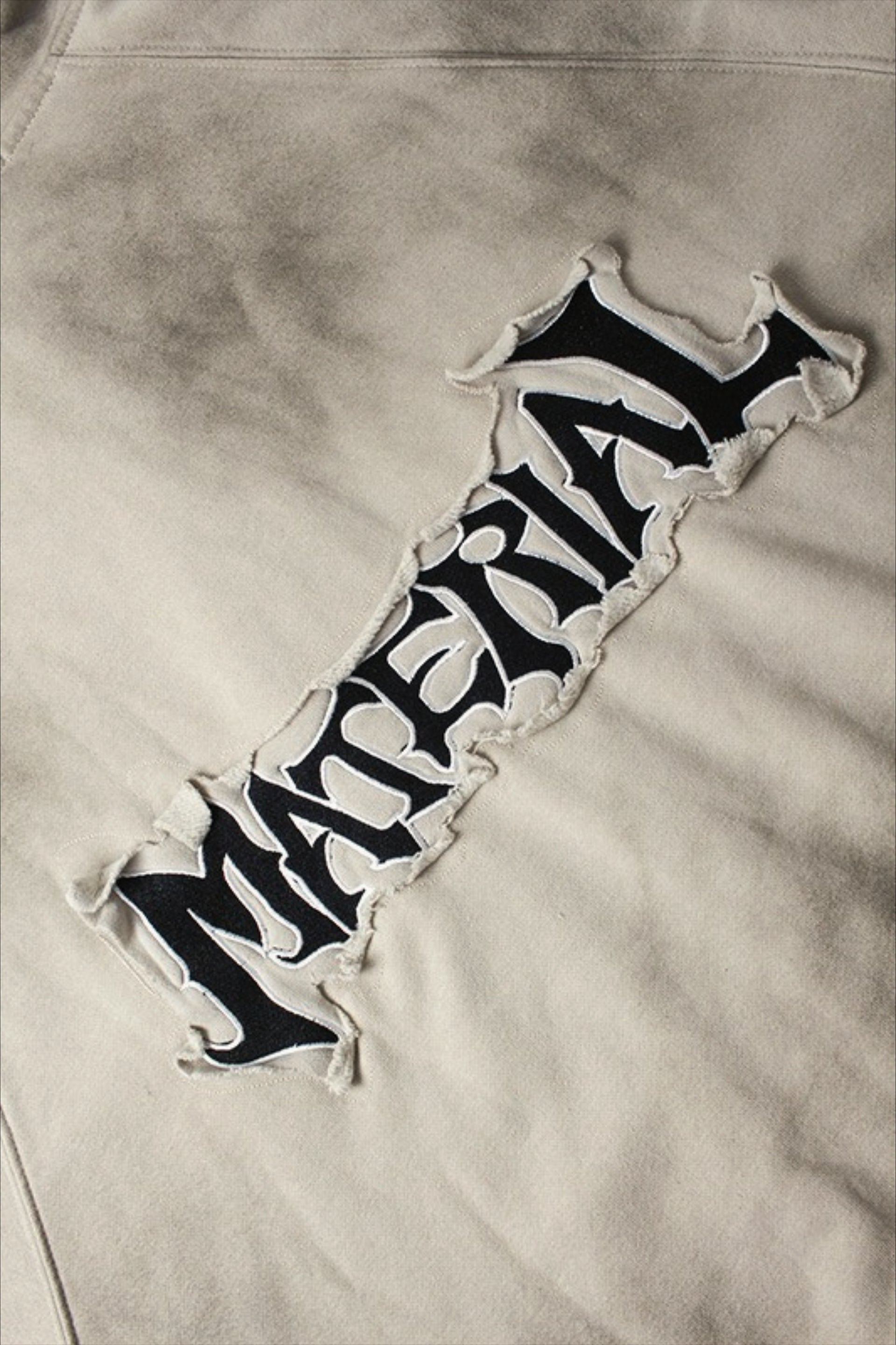 Distressed Washed Appliqué Letter Hoodie