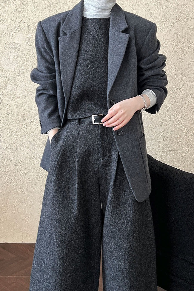 Wool Blend Relaxed Fit Blazer Main image
