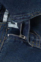 Three Button Panel Distressed Low Rise Denim Shorts