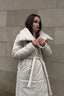 Long Stand Collar Relaxed Quilted Puffer Jacket S / White