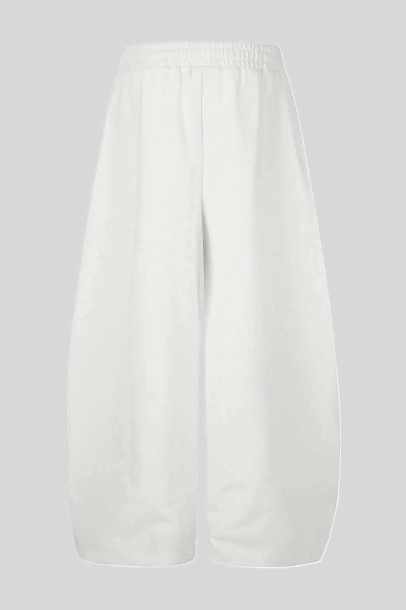 Distressed Typography Barrel Leg Pants