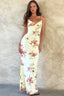 Printed Slim Strap Maxi Floral Dress