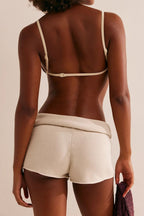 Solid Knit Drawstring Bodycon Casual Shorts