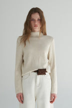 Thermal Mock Neck Solid Knit Top