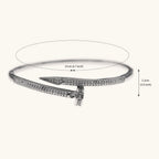 Stylish Unique Zircon Nail Open Bangle Bracelet
