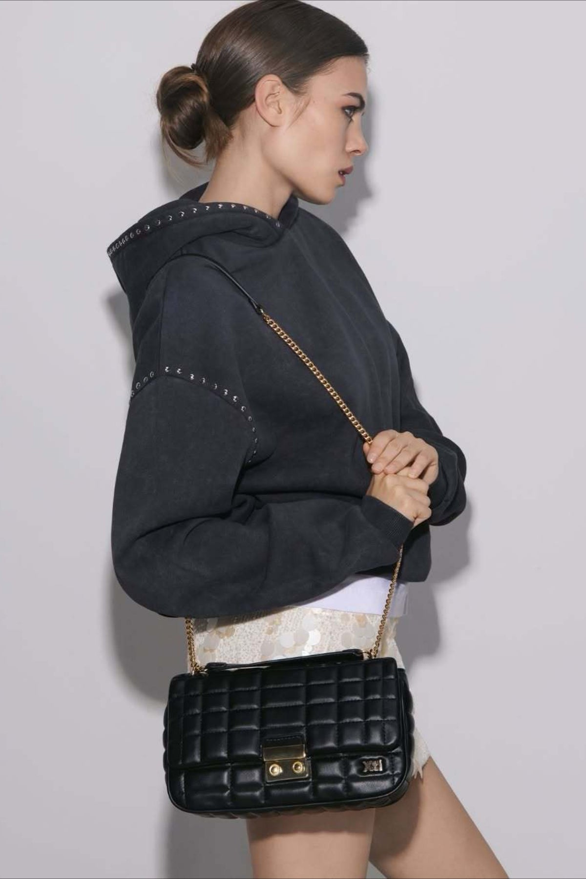 Studded Oversized Pullover Hoodie