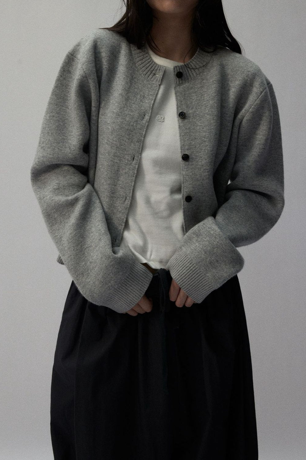 Soft Yet Structured Cardigan M / Grey Main image