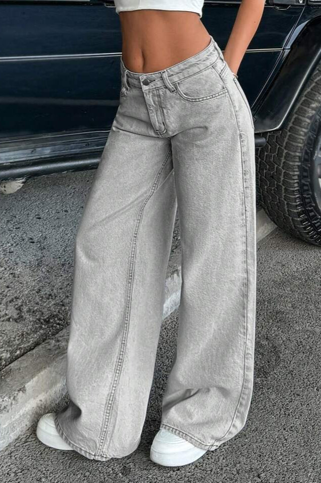 Vintage Low Rise Washed Straight Leg Jeans Main image