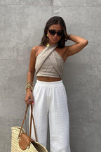 Minimalist Halter Linen Halter Top