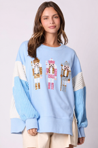 Sequin Toy Soldier Crew Neck Sweatshirt