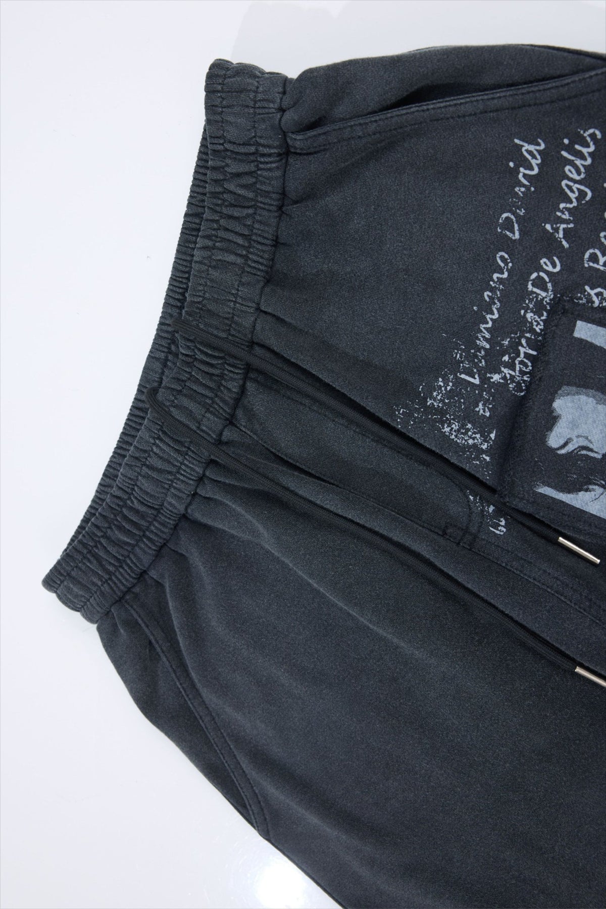Washed Illustration Long Wide Leg Sweatpants