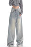 High Waist Draped Gradient Ripped Jeans Blue / S