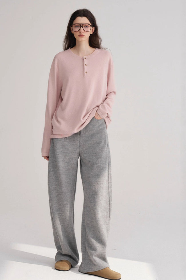 Slimming Narrow Curved Knit Pants Main image